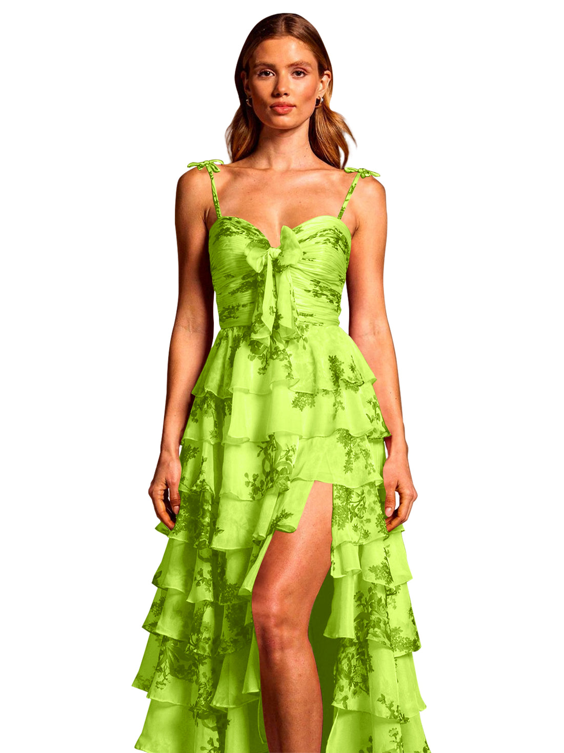 Floral Pattern High-low Dress 