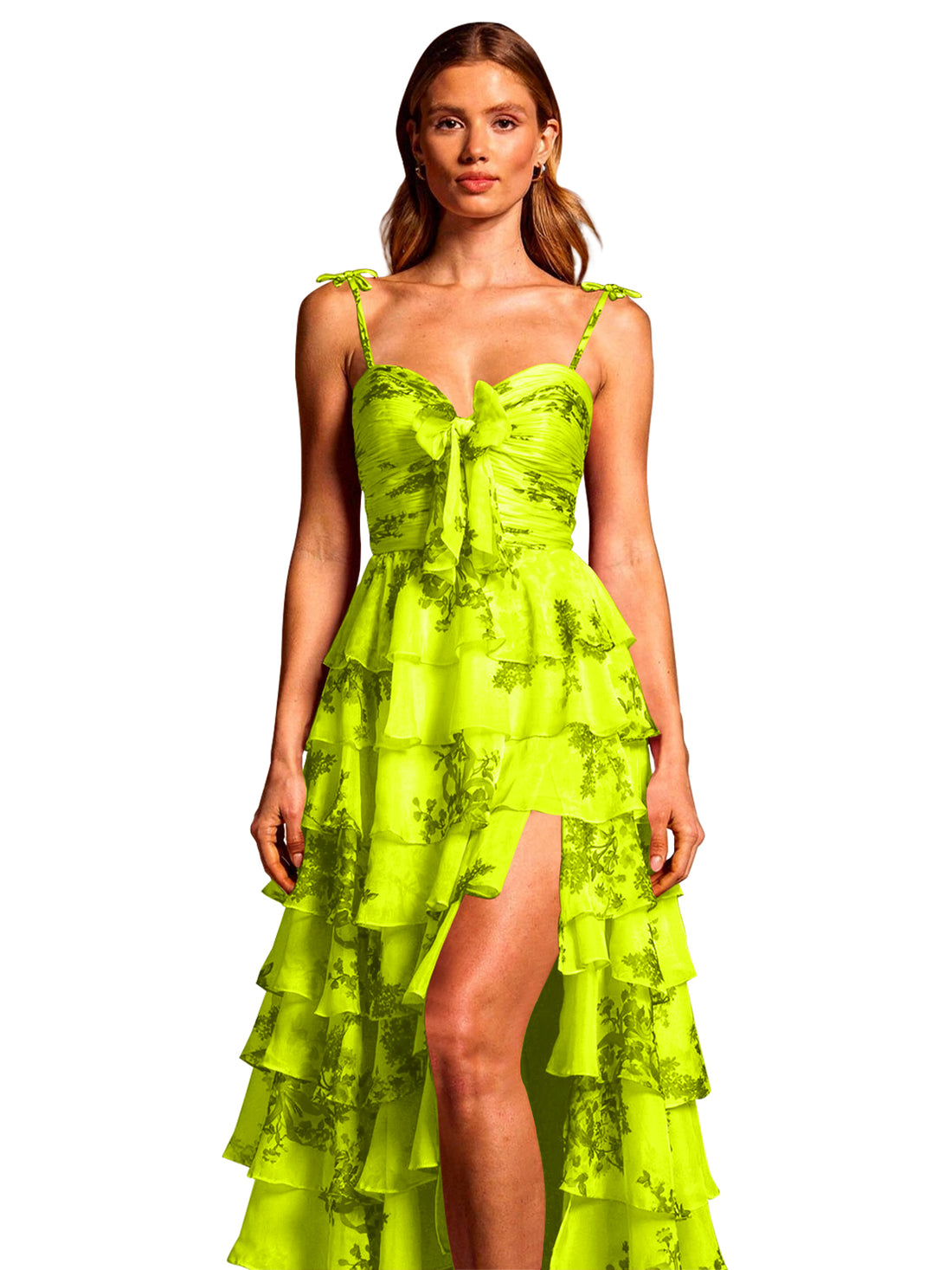 Floral Pattern High-low Dress 