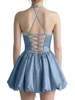 Beading Bubble Hem Mini Dress 