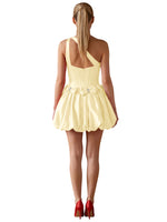 One-Shoulder Bow Mini Dress 