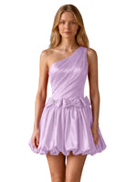 One-Shoulder Bow Mini Dress 