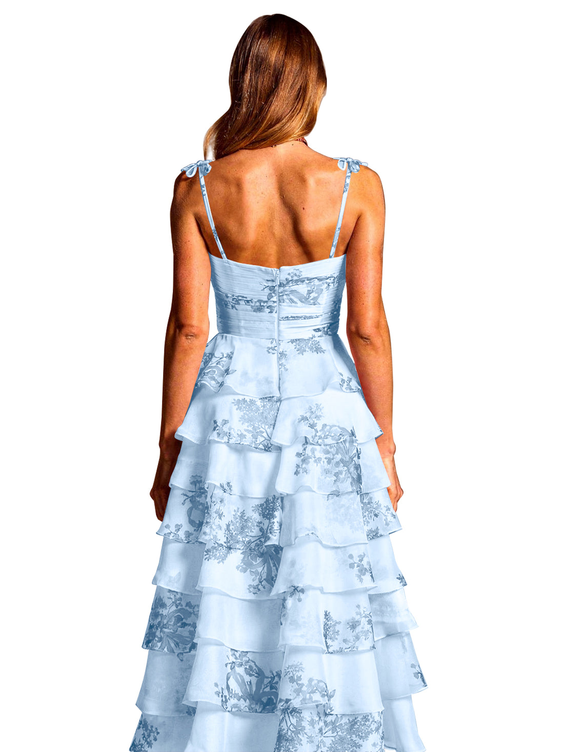 Floral Pattern High-low Dress 