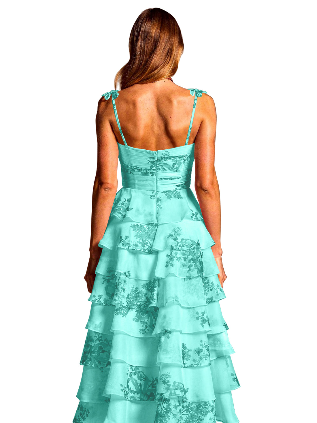 Floral Pattern High-low Dress 