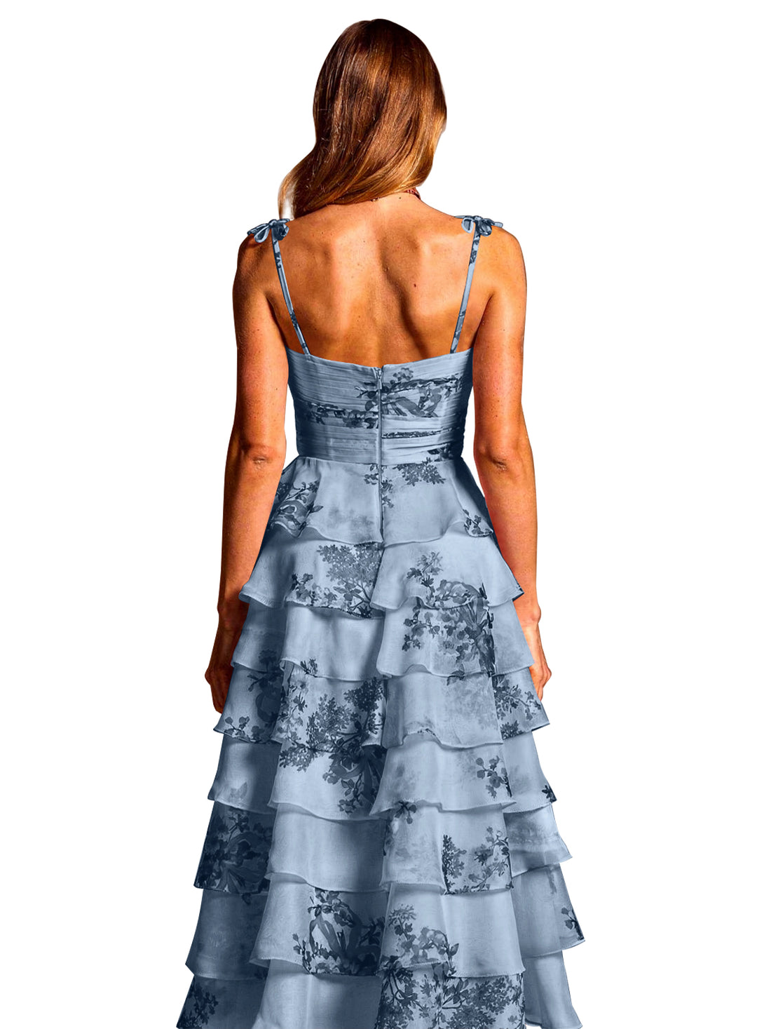 Floral Pattern High-low Dress 