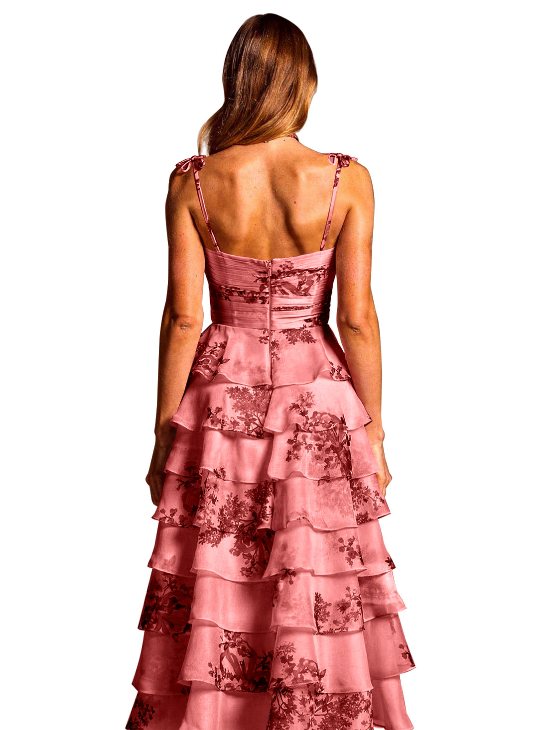 Floral Pattern High-low Dress 