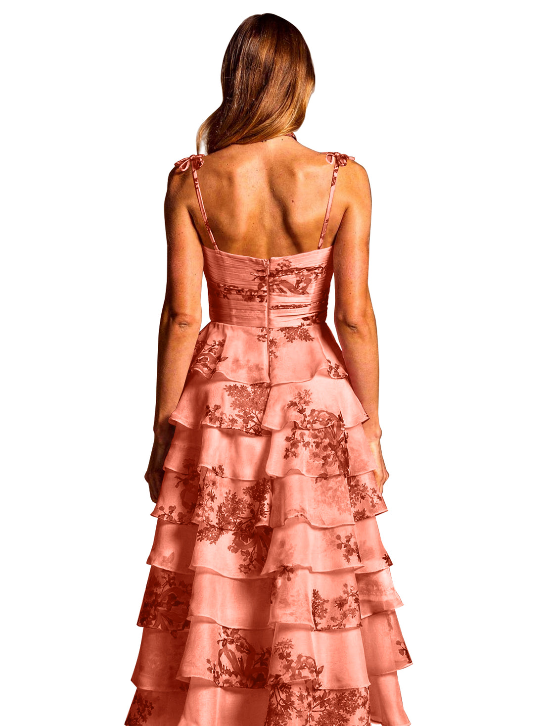 Floral Pattern High-low Dress 