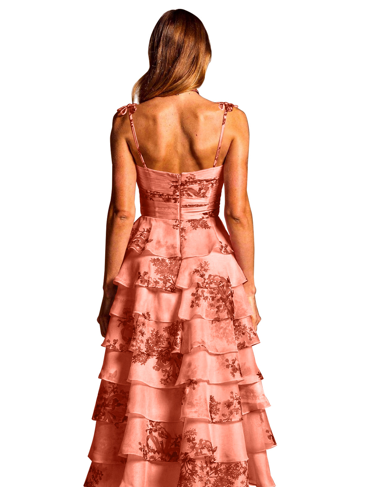 Floral Pattern High-low Dress 