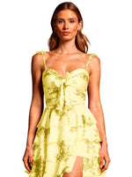 Floral Pattern High-low Dress 