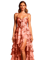 Floral Pattern High-low Dress 