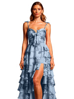 Floral Pattern High-low Dress 