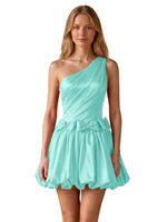 One-Shoulder Bow Mini Dress 