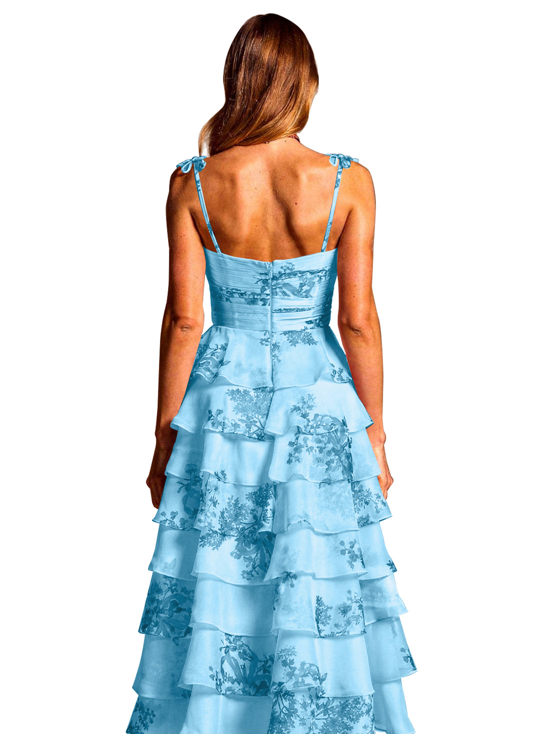 Floral Pattern High-low Dress 