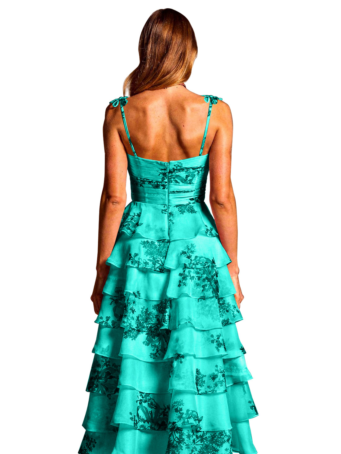Floral Pattern High-low Dress 