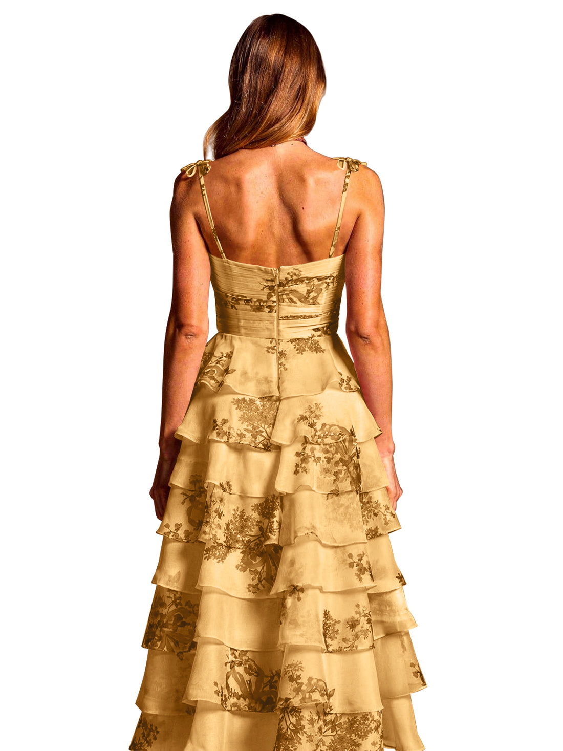 Floral Pattern High-low Dress 