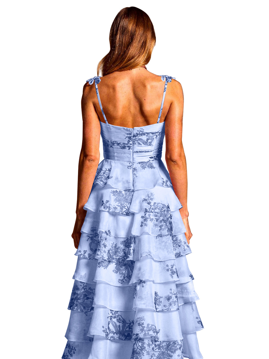 Floral Pattern High-low Dress 