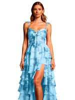 Floral Pattern High-low Dress 