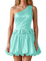 One-Shoulder Bow Mini Dress 
