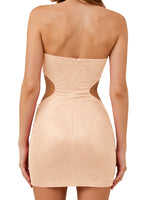 Cut-out Shining Mini Dress 