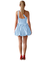 One-Shoulder Bow Mini Dress 