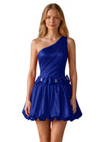 One-Shoulder Bow Mini Dress 