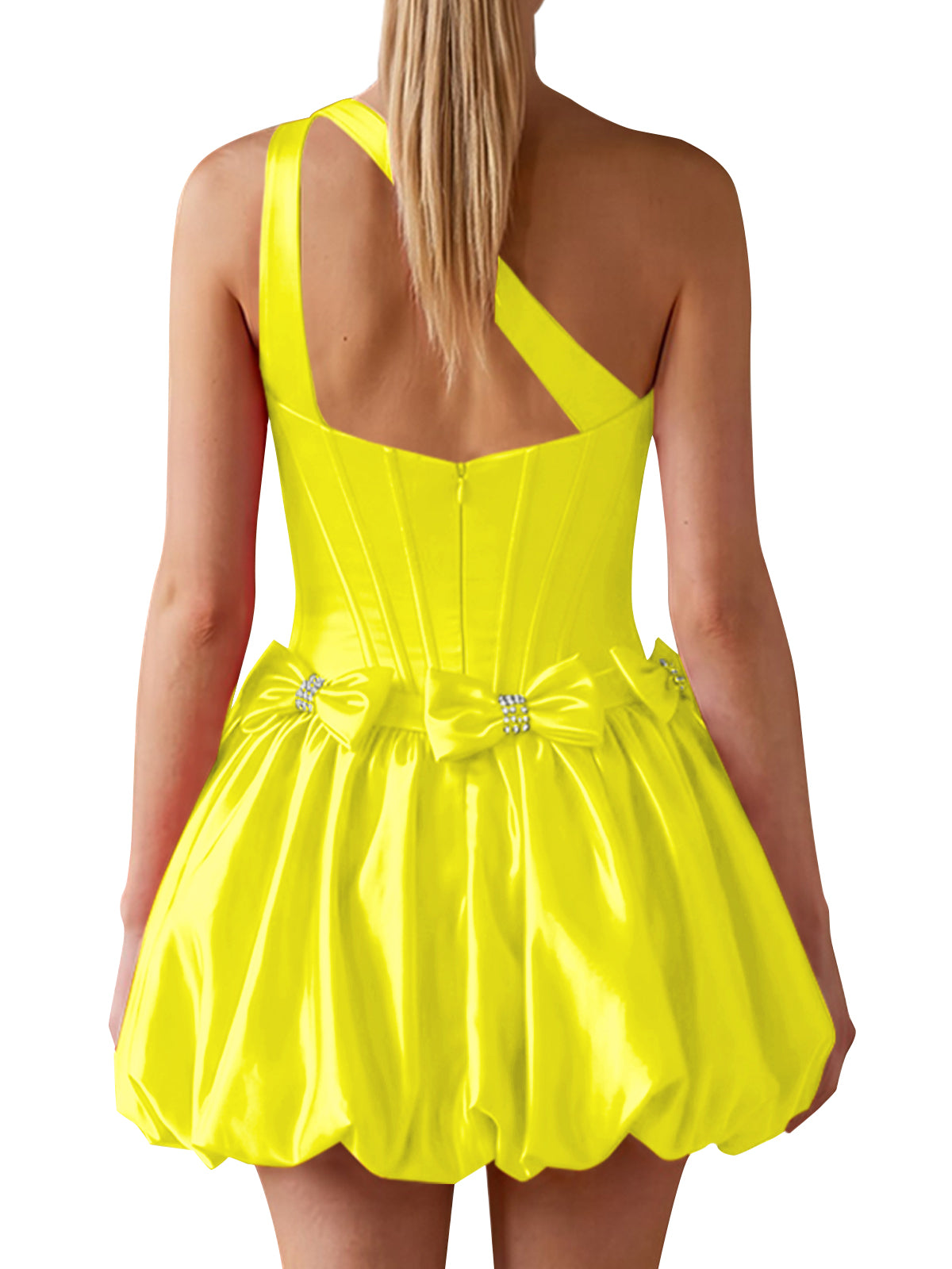 One-Shoulder Bow Mini Dress 
