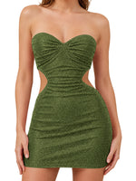 Cut-out Shining Mini Dress 