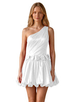 One-Shoulder Bow Mini Dress 