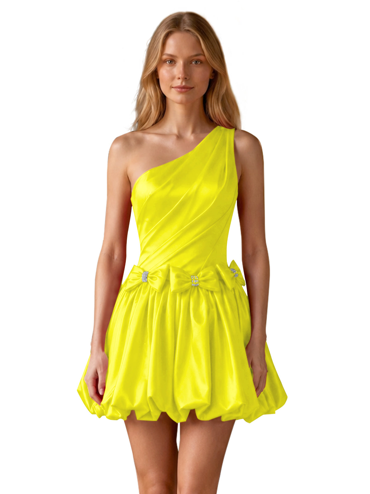 One-Shoulder Bow Mini Dress 