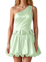 One-Shoulder Bow Mini Dress 
