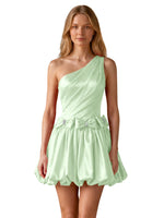 One-Shoulder Bow Mini Dress 