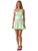 One-Shoulder Bow Mini Dress 
