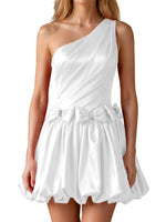 One-Shoulder Bow Mini Dress 