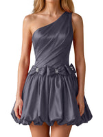 One-Shoulder Bow Mini Dress 