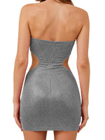 Cut-out Shining Mini Dress 