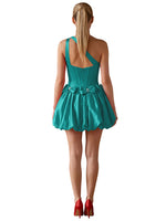 One-Shoulder Bow Mini Dress 