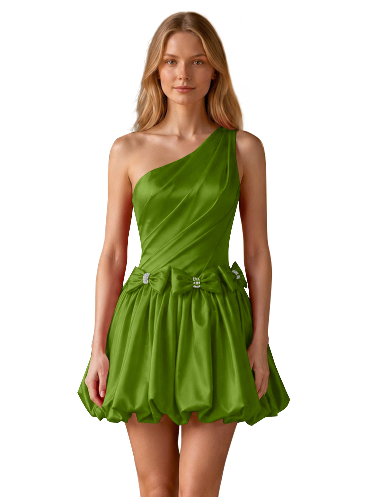 One-Shoulder Bow Mini Dress 