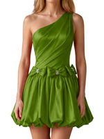 One-Shoulder Bow Mini Dress 