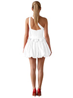 One-Shoulder Bow Mini Dress 