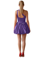 One-Shoulder Bow Mini Dress 