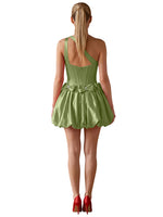 One-Shoulder Bow Mini Dress 