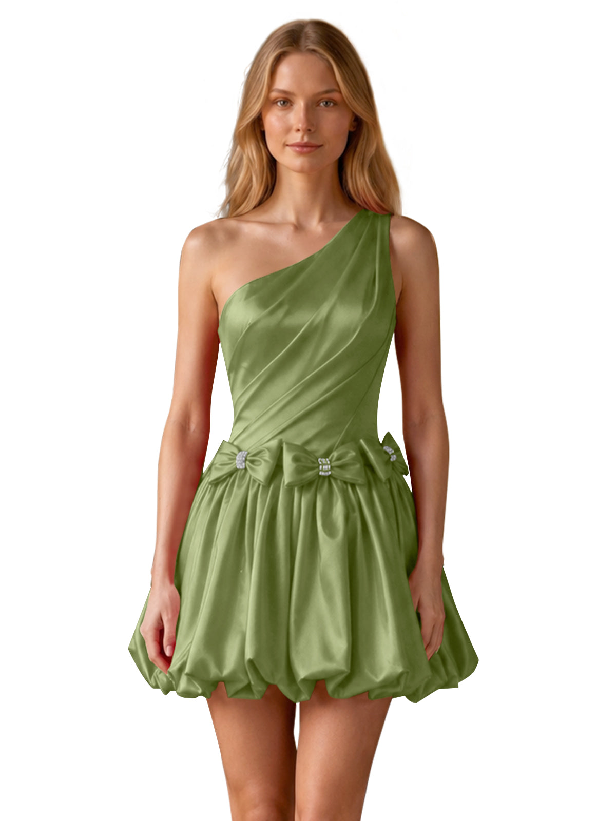 One-Shoulder Bow Mini Dress 