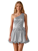 One-Shoulder Bow Mini Dress 