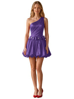 One-Shoulder Bow Mini Dress 