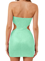 Cut-out Shining Mini Dress 