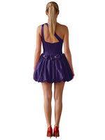 One-Shoulder Bow Mini Dress 