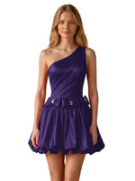 One-Shoulder Bow Mini Dress 