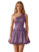 One-Shoulder Bow Mini Dress 