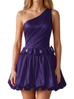 One-Shoulder Bow Mini Dress 
