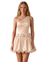 One-Shoulder Bow Mini Dress 