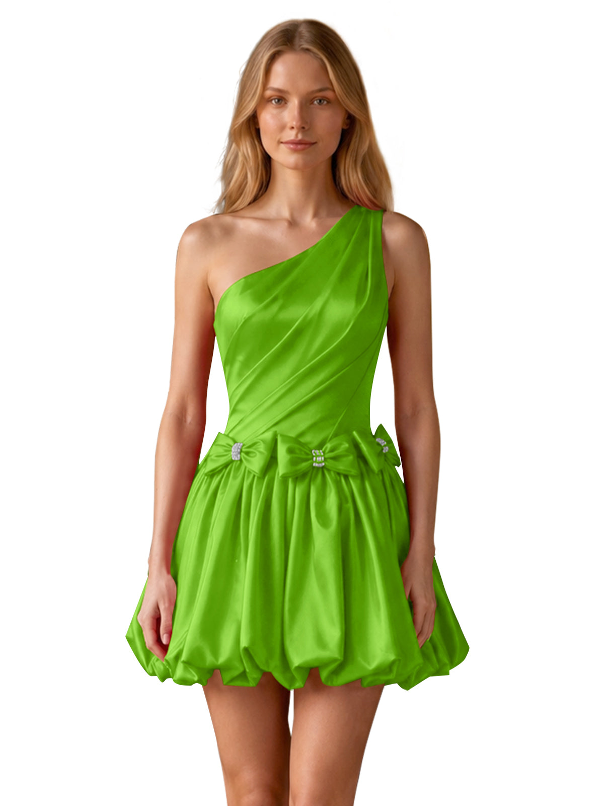 One-Shoulder Bow Mini Dress 